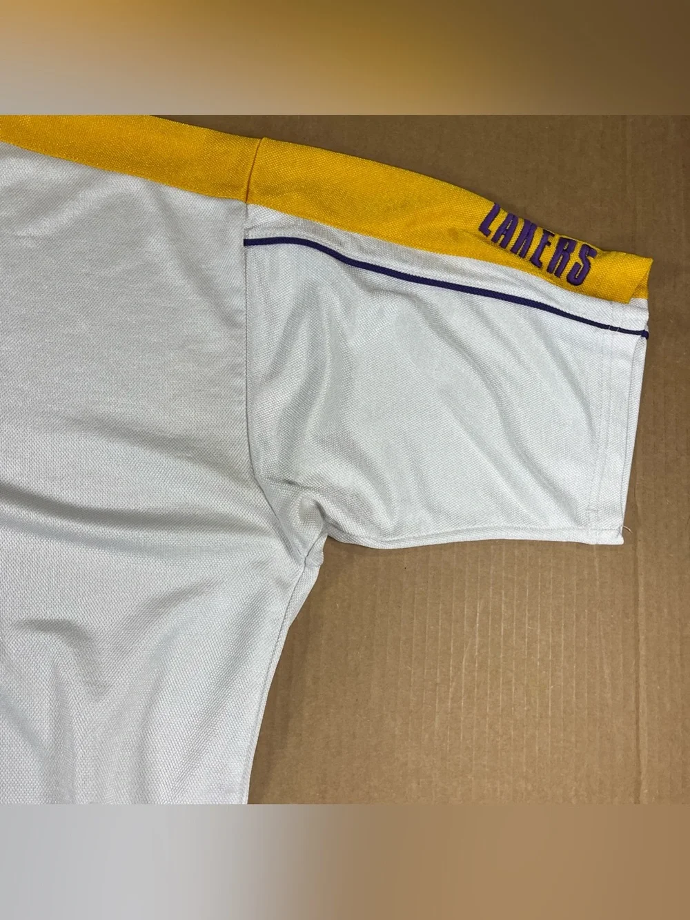 VTG Mens Nike Team LA Lakers Warmup Shooting Shirt Jersey 2003 White NBA Sz XL